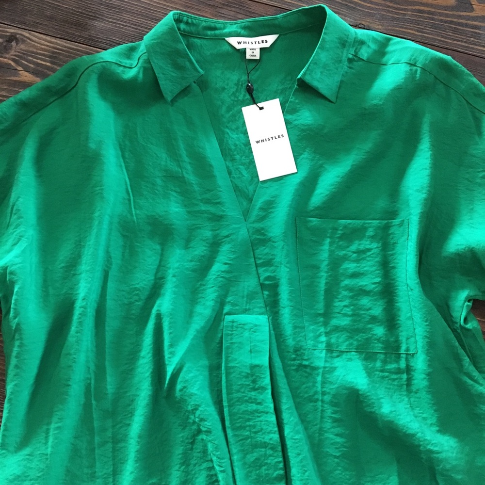 WHISTLES NWT SALE Green Oversized Top💚Silky!